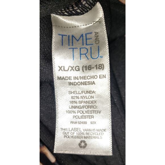 Time And Tru Swimsuit Sz XL 16-18 One Piece Leopard Print Strappy Back Tassels - Picture 11 of 16